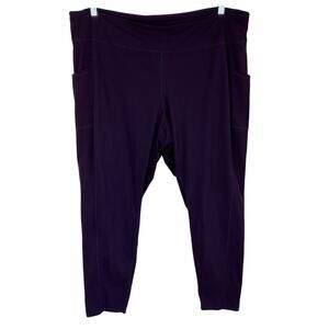 J. Jill Fit Plus Size 4X Out & About Leggings Rum Raisin Purple Athleisure